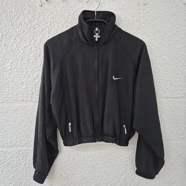 [BUNJANG] Nike Upcycled Cropped Jacket Black / 나이키 업사이클링 크롭 자켓 블랙