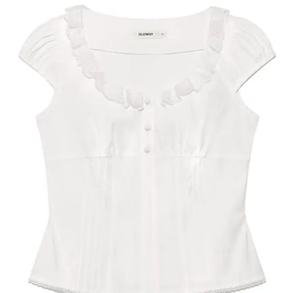[BUNJANG] Glony Sugar Puff Blouse White S (Joy, Seulgi) / 글로니 슈가 퍼프 블라우스 화이트 S (레이, 조이 착용)