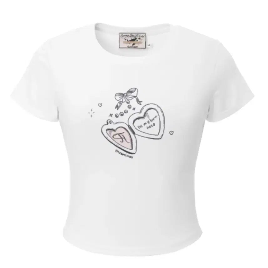 [BUNJANG] Three Times Pendant Tee White M / (택O) 쓰리타임즈 팬던트 티 화이트M