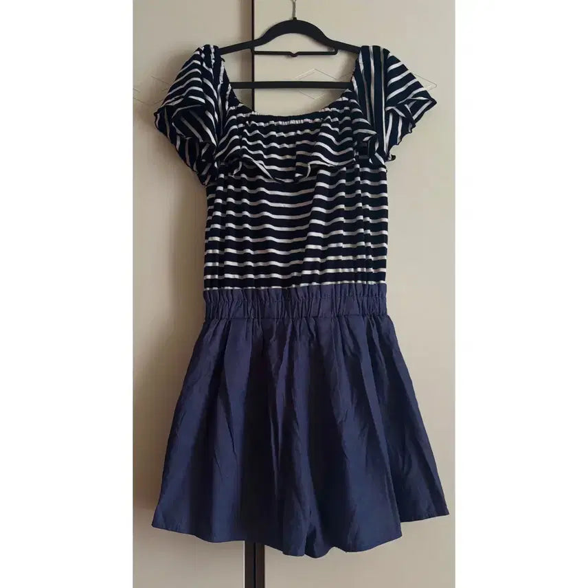[BUNJANG] Vintage Striped Denim Jumpsuit / (택포) 빈티지 단가라/데님 점프수트