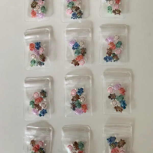 [BUNJANG] Lucky Turtle Glitter Charm Set (3 Pieces) / 행운의 거북이 금부기 글리터 거북이 세트 3개