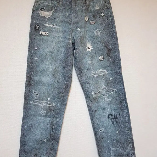 [BUNJANG] Supreme 24FW HJR Trompe L'oeil Loose Fit Denim Pants / 슈프림 HJR 트롱프뢰유 루즈핏 진 데님 팬츠 24FW