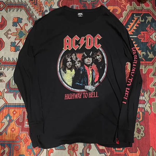 [BUNJANG] AC/DC Highway to Hell Graphic Long-Sleeve T-Shirt / AC/DC  Highway to Hell 락 밴드 그래픽 롱슬리브 티셔츠