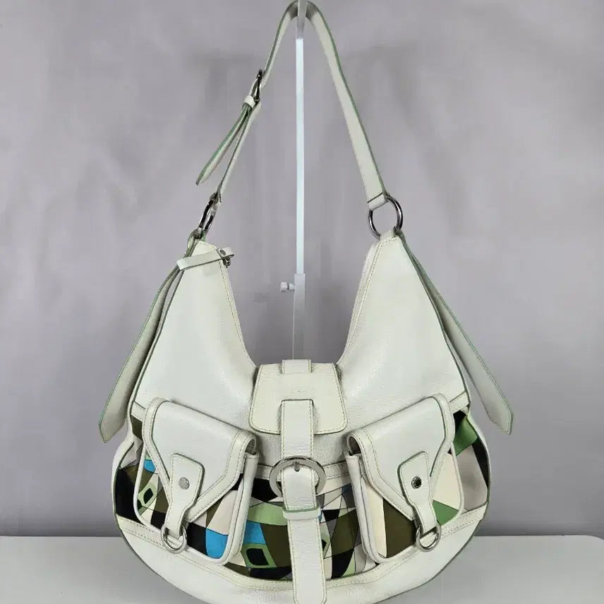 [BUNJANG] Balenciaga Leather & Fabric Mix Shoulder Hobo Bag / BALENCIAGA 발렌시아가 숄더백 호보백 가방 금강 라이센스 정품