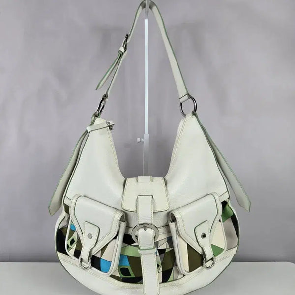 [BUNJANG] Balenciaga Leather & Fabric Mix Shoulder Hobo Bag / BALENCIAGA 발렌시아가 숄더백 호보백 가방 금강 라이센스 정품