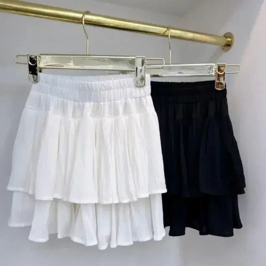 [BUNJANG] Frilled Skirt Pants (Black/White) / 캉캉 스커트 팬츠 블랙, 화이트 잔느 순느 유어로즈 수입의류