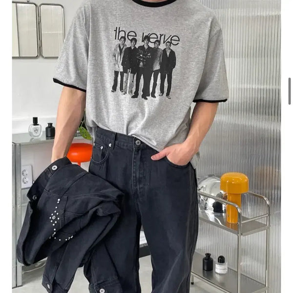 [BUNJANG] VERBE Ringer T-Shirt Mélange / (새제품) 버브 밴드티 링거티셔츠 멜란지