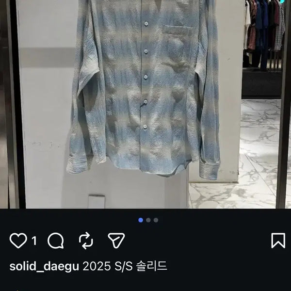 [BUNJANG] Solid Homme 25SS Blue Check Crinkle Shirt (New with Tags) / 52사이즈 택달린 새상품, 솔리드옴므 25ss 블루체크 크링클 셔츠