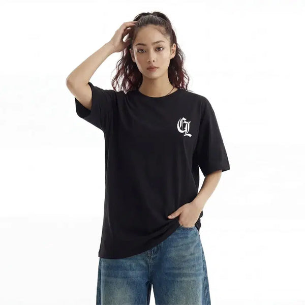 [BUNJANG] Creamsoda Lab Front Small Logo Old Ciel Short Sleeve T-shirt / [크림소다랩] 프론트 스몰로고 올드씨엘 반팔 티셔츠