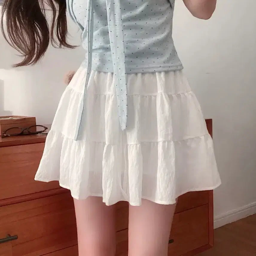 [BUNJANG] White Tiered Mini Skirt / 화이트 캉캉 미니스커트