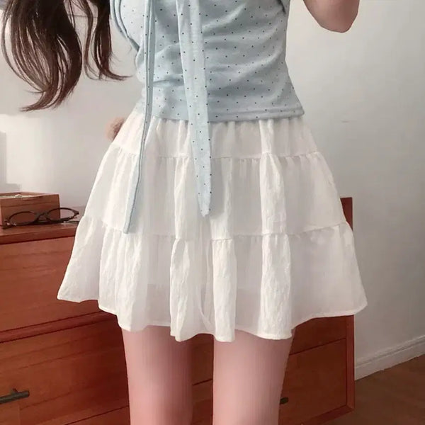 [BUNJANG] White Tiered Mini Skirt / 화이트 캉캉 미니스커트