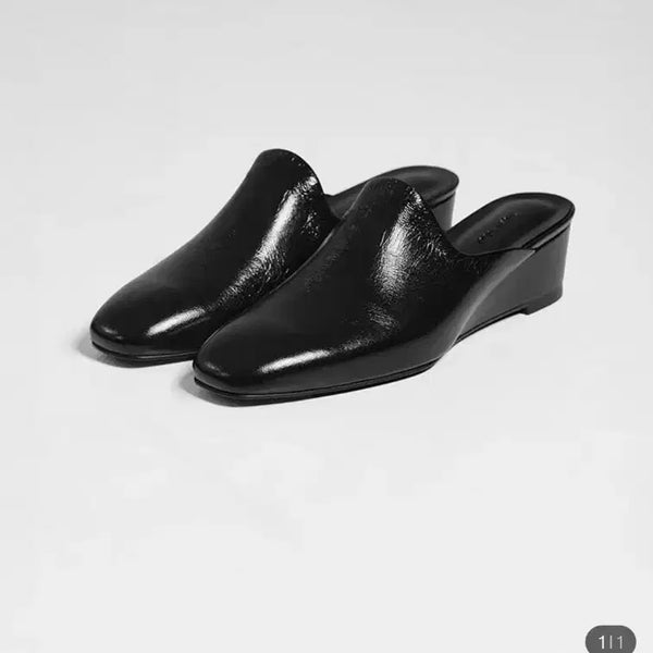 [BUNJANG] Fresh Label 4cm Wedge Mule Black 235 / 프레쉬라벨 웨지 뮬 4cm 235