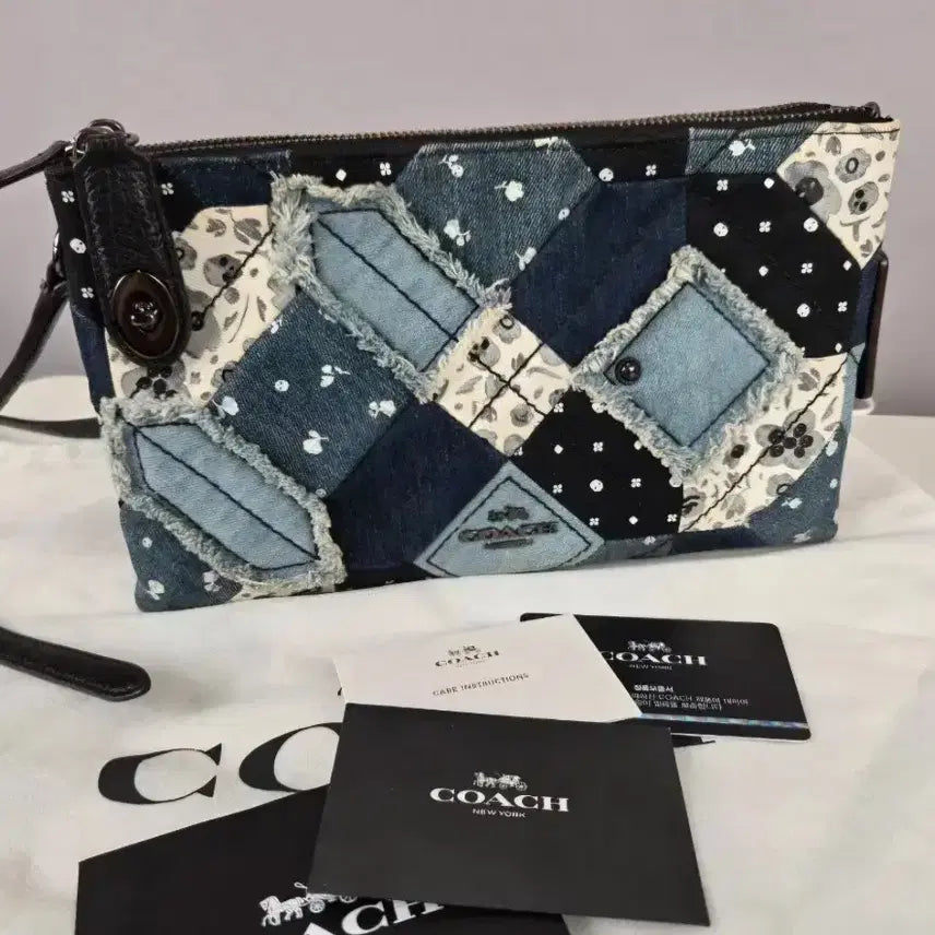 [BUNJANG] COACH Denim Patchwork Crossbody Two-Way Bag / COACH 코치 데님 패치워크 크로스백 투웨이 가방 정품