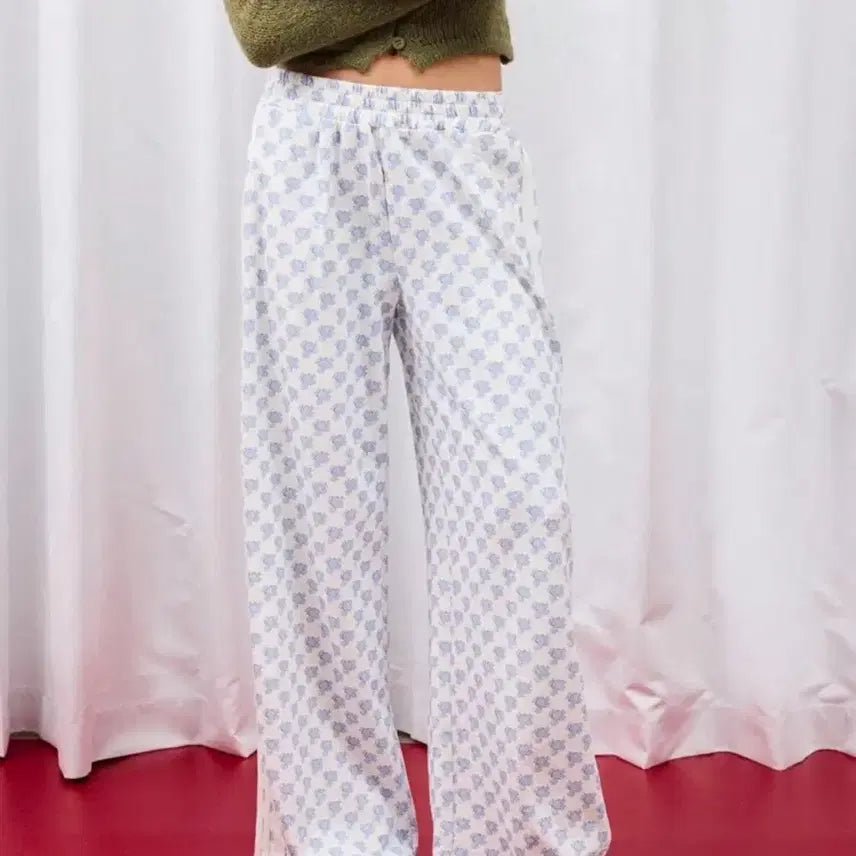 [BUNJANG] Flower Pattern Elastic Waist Pants / (새거)플라워 패턴 밴딩 팬츠