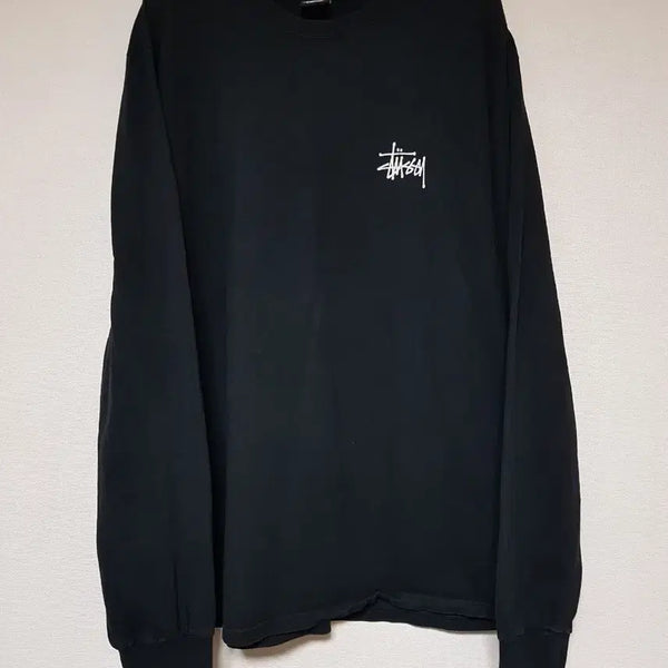 [BUNJANG] Stussy Basic Pigment Dyed Long Sleeve T-Shirt Black L / 스투시 베이직 피그먼트 다이드 롱슬리브 긴팔 티셔츠 블랙
