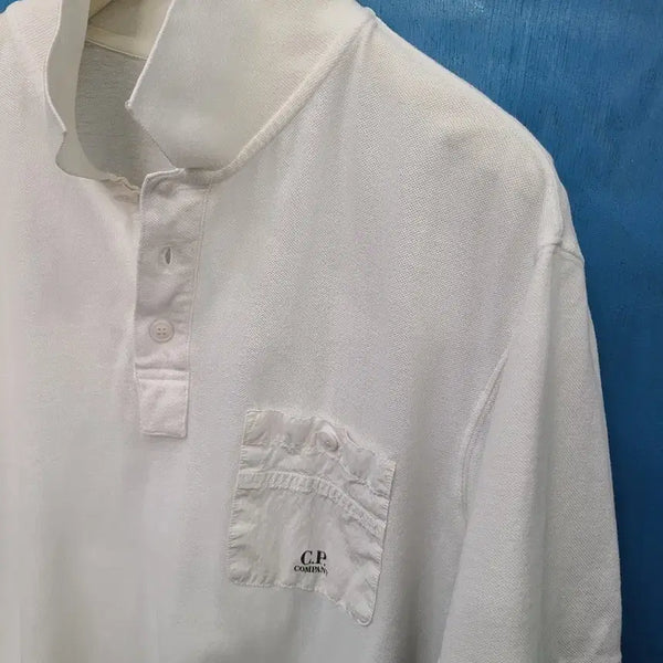 [BUNJANG] CP Company 2015 Vintage Pique Collar T-Shirt White / 2015 빈티지 CP컴퍼니 피케카라티