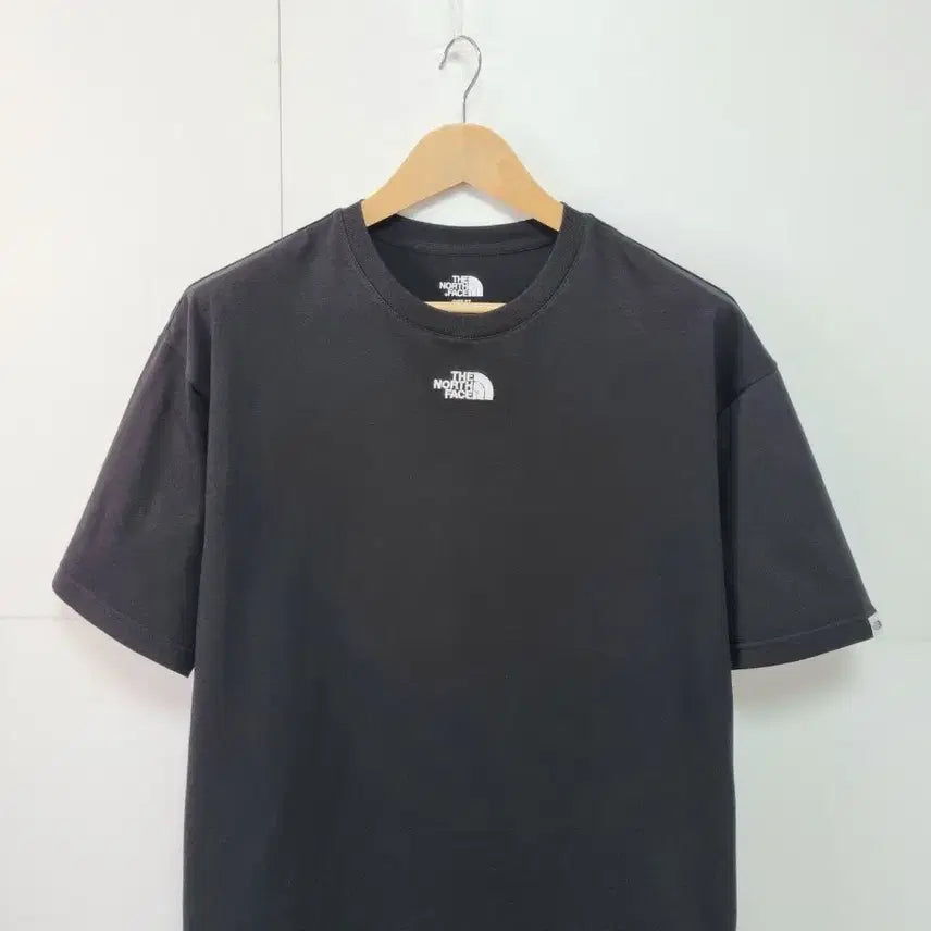 [BUNJANG] The North Face White Label Men's Oversized Black Cotton-Poly Blend T-Shirt / 남성 오버핏 노스페이스 화이트라벨 검정 박스티 반팔 라운드 티 티셔츠