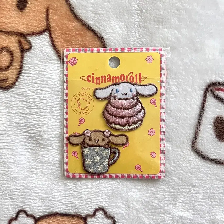 [BUNJANG] Sanrio Cinnamoroll & Mocha Embroidered Wappen Set (2002 Vintage) / 고전 빈티지 산리오 시나모롤 모카 와펜 세트