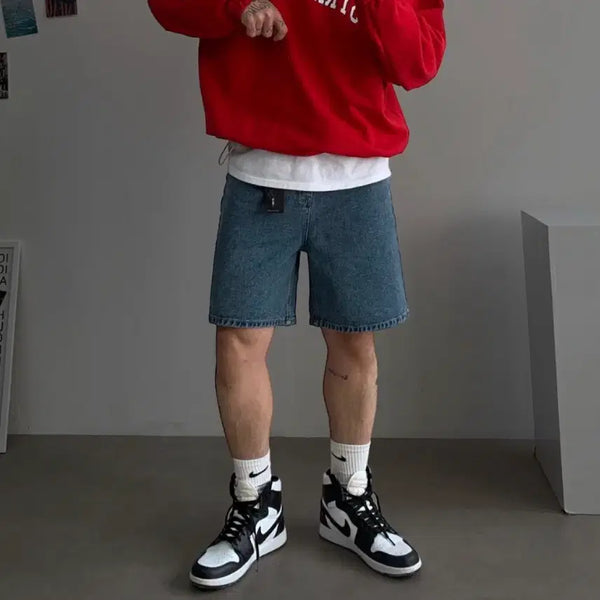 [BUNJANG] Wide Half Pants Vintage Blue / 와이드 하프 팬츠 빈티지 블루(새거)