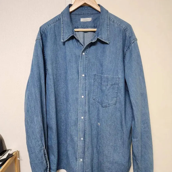 [BUNJANG] nanamica Regular Collar Light Denim Shirt Indigo / 나나미카 레귤러 칼라 라이트 데님 셔츠 indigo XL