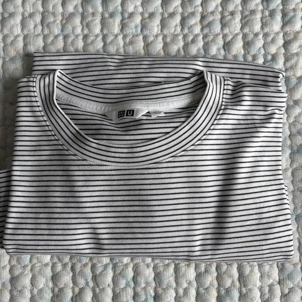 [BUNJANG] Uniqlo Airism Cotton Oversized Stripe T-Shirt 2XL / 유니클로 에어리즘 코튼오버사이즈스트라이프T 2xl