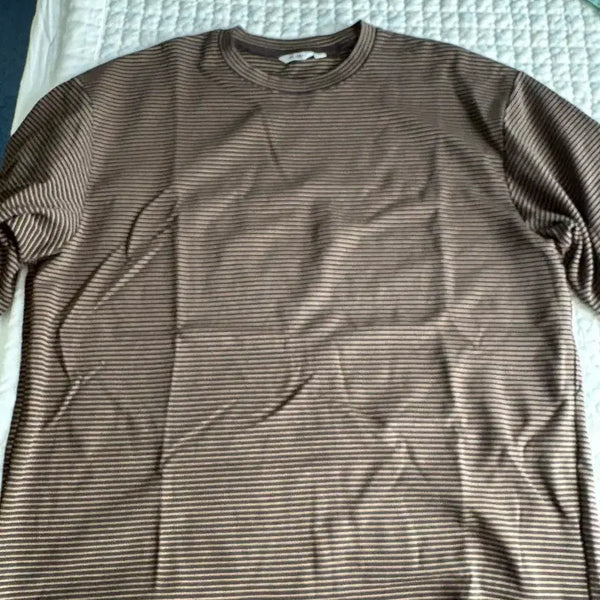[BUNJANG] Uniqlo AIRism Cotton Oversized Stripe T-Shirt 2XL / 유니클로 에어리즘 코튼오버사이즈스트라이프T 2xl