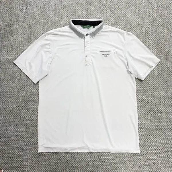 [BUNJANG] Henry Cotton's Men's Cooling Pique Polo T-Shirt - White / (110)헨리코튼 냉감 폴로티