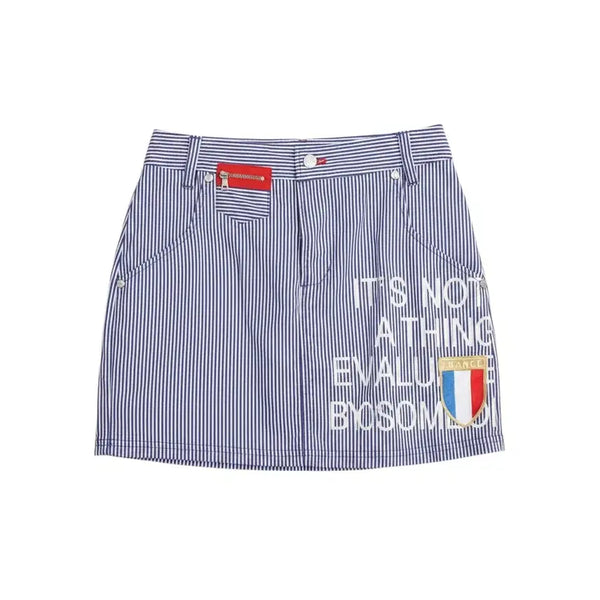 [BUNJANG] Le Coq Sportif Women's Striped Golf Skirt / 여성 65-88/ 르꼬끄 스트라이프 골프스커트