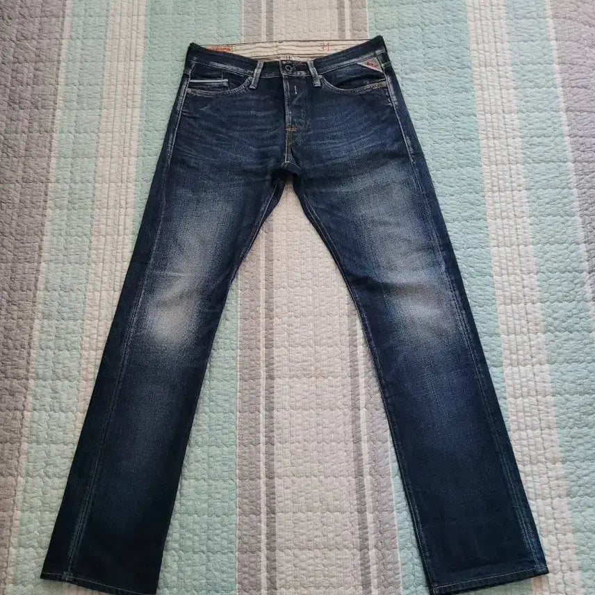 [BUNJANG] Replay Waitom Slim Straight Jeans Dark Wash Size 31/32 / 리플레이진 Replay jean 와이톰 진청 슬림스트레이트진 탭31실32