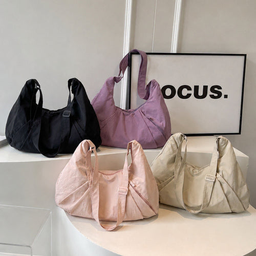 [BUNJANG] Croissant Nylon Shoulder Bag / 새상품 크로와상천소재크로스백 숄더백 가벼운가방 나일론백 4컬러
