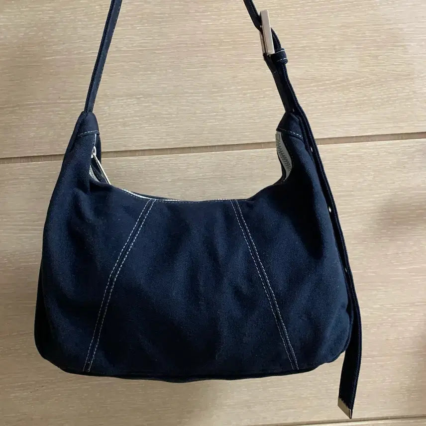 [BUNJANG] Fill in the Blank Canvas Stitch Hobo Bag Shoulder Bag / 필인더블랭크 캔버스 스티치 호보백 숄더백