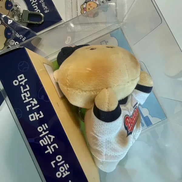 [BUNJANG] Manggeureonjin Gom (Mang Geum) Hustle Do Mascot Keychain, Acrylic Keychain (Sealed) / 두산 망그러진 곰 허슬두 인형 키링, 아크릴 키링 미개봉