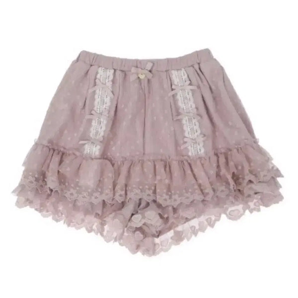 [BUNJANG] LIZLISA Heart Lace Inner Skirt Shorts Pink / 리즈리사 하트 레이스 이너 스카판 핑크 반바지 양산형 지뢰계 히메갸루