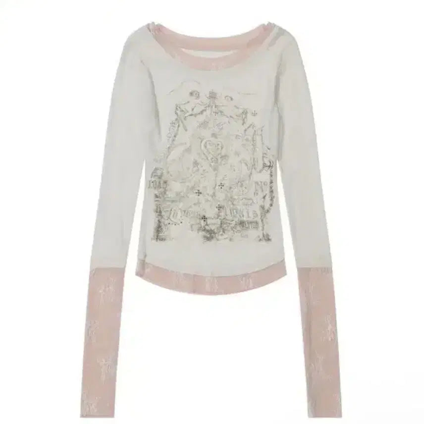 [BUNJANG] Sculptor Triple Lace Layered T-Shirt / 스컬프터 트리플 레이스 레이어드 티셔츠