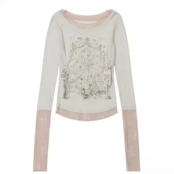 [BUNJANG] Sculptor Triple Lace Layered T-Shirt / 스컬프터 트리플 레이스 레이어드 티셔츠