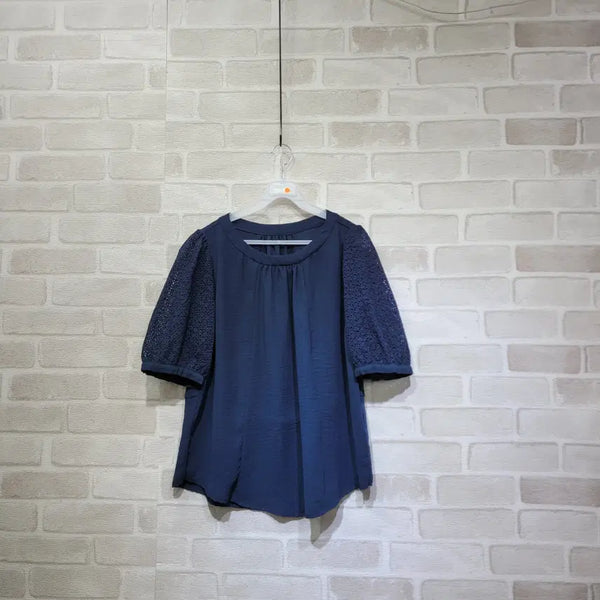 [BUNJANG] Navy Short Sleeve T-Shirt Size 66 / ㅈ160 네이비 반팔 66