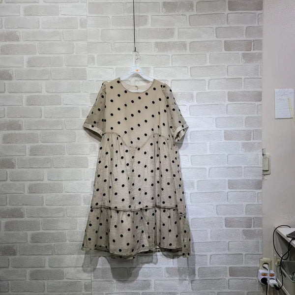 [BUNJANG] Dot Lace Dress - Free Size / ㅈ159 도트 레이스 원피스 F