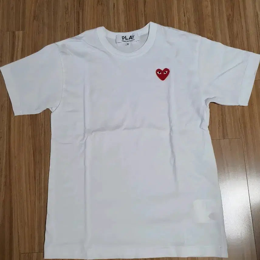[BUNJANG] Comme des Garçons Play White T-shirt / 꼼데가르송 플레이 반팔티 화이트