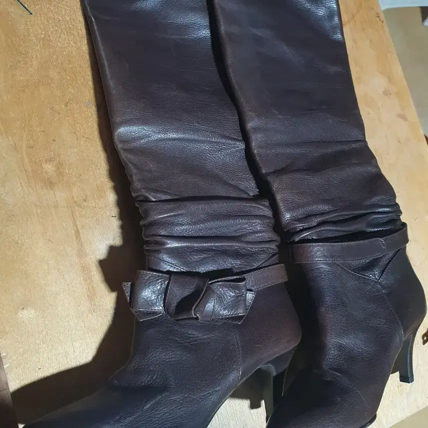[BUNJANG] Leather Long Boots / 가죽롱부츠