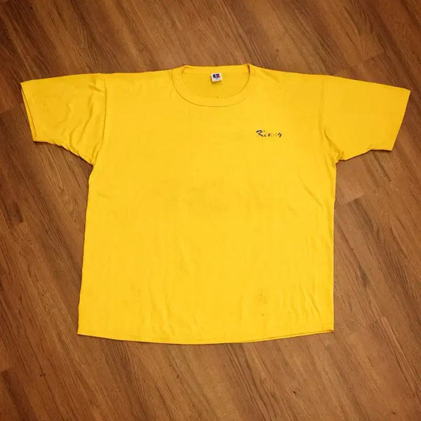 [BUNJANG] 90s Russell Athletic Yellow Single Stitch T-Shirt / 90년대 러셀 싱글스티치 옐로우 반팔 티셔츠 판매