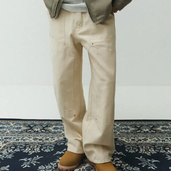 [BUNJANG] Mcwoodgun Double Knee Cream Pants / 맥우드건 더블니 크림 팬츠