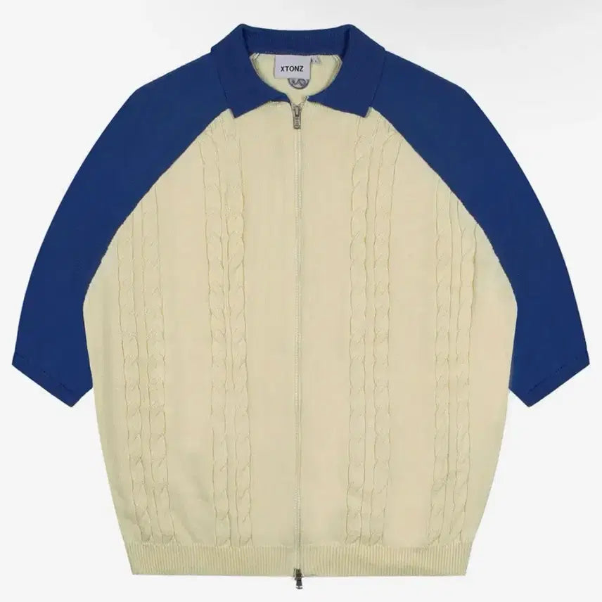 [BUNJANG] XTONZ Short Sleeve Knit Zip-Up / 엑스톤즈 반팔 니트 집업