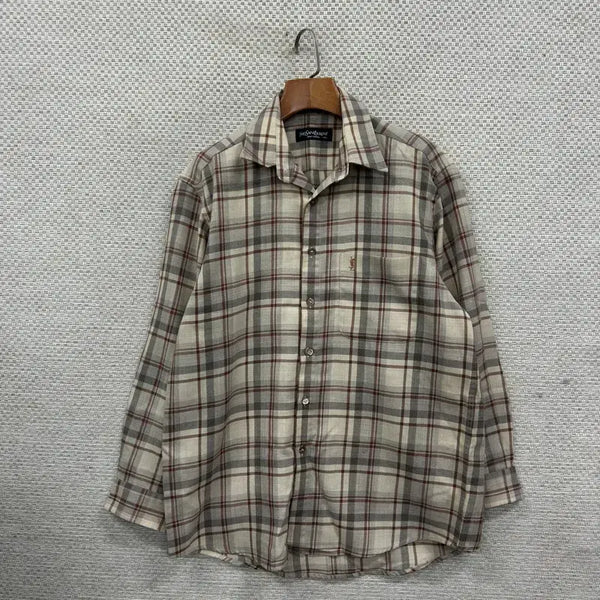 [BUNJANG] Saint Laurent YSL Check Shirt Size 95 / 입생로랑 YSL 체크 셔츠 95 D05353
