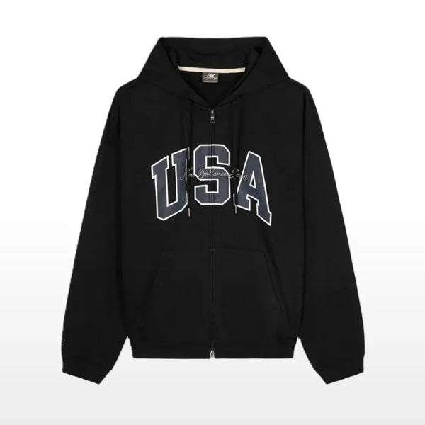 [BUNJANG] New Balance Classic Zip-Up Hoodie Black M / 뉴발란스 클래식 후드집업 블랙 M(95)