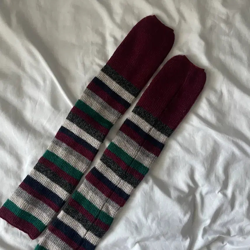 [BUNJANG] Vintage Mori Striped Leg Warmers / 빈티지 모리 스트라이프 레그워머