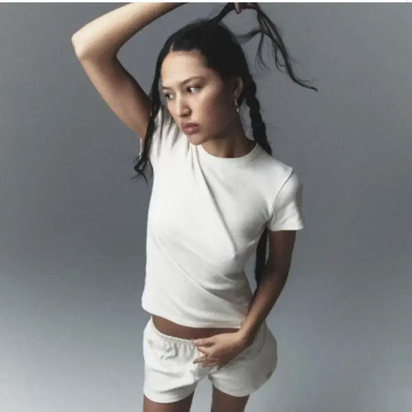 [BUNJANG] Glony Fitted Tee White / 글로니 피티드티 화이트