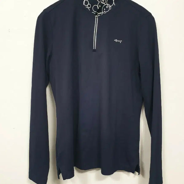 [BUNJANG] Louis Castel Navy Half-Zip Long Sleeve Polo T-Shirt Size 95 / 루이까스텔 남색 하프집업 긴팔 카라 티셔츠 95사이즈