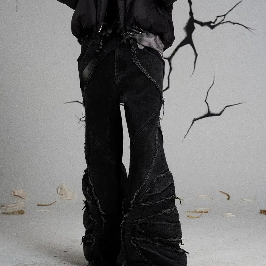 [BUNJANG] Flyerrer Dragon Claw Distressed Pants / Flyerrer 드래곤 클로 디스트레스드 팬츠