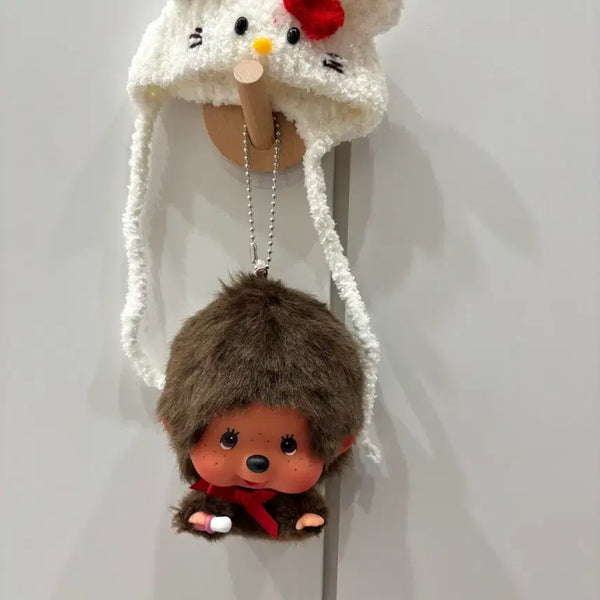 [BUNJANG] Genuine Flying Monchhichi Boy Keychain with Included Kitty Knit Hat / 정품 날아라 몬치치 남아 키링 새상품+키티 뜨개모자 포함(만오천원상당)