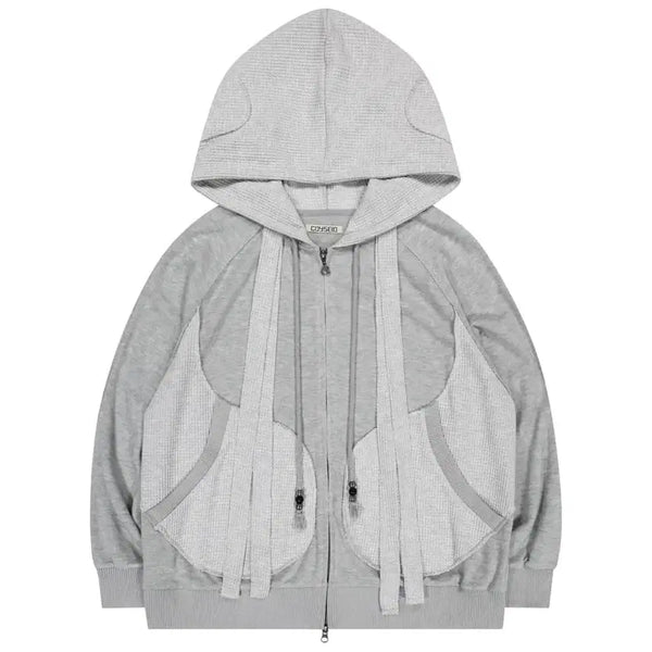 [BUNJANG] KOSEIO Earmuff Hooded Zip-Up Light Gray / 코이세이오 이어머프 후드집업 라이트 그레이